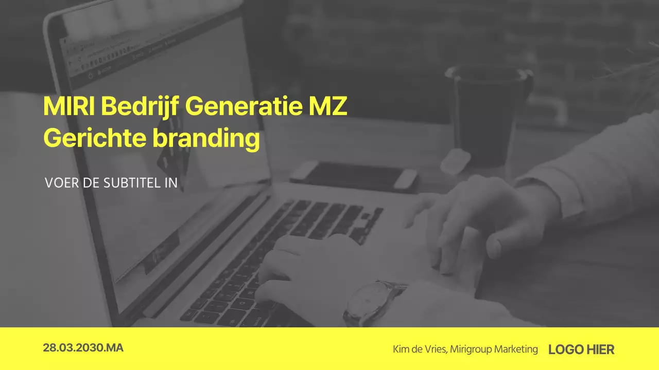 Een modern en uniek corporate branding thema in geel en grijs