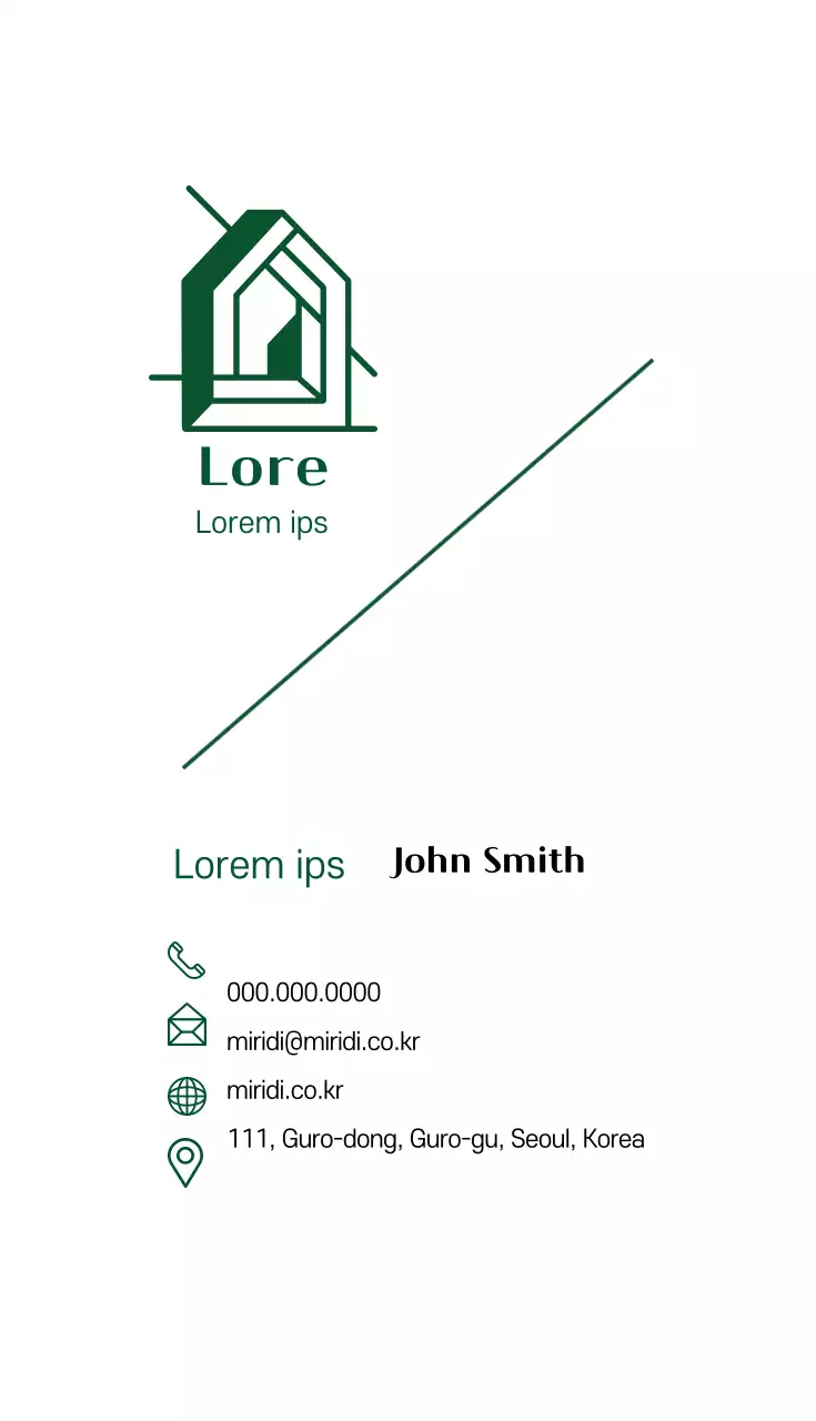 Kartu Nama Minimal Hijau