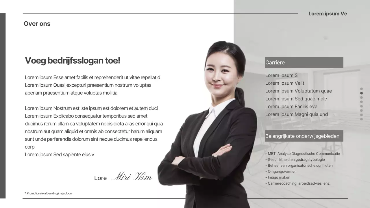 Zakelijk MBTI lesvoorstel in lichtbeige en groen