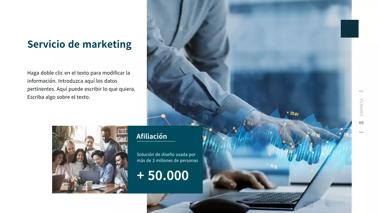 Propuesta de negocio sencilla en turquesa y marrón