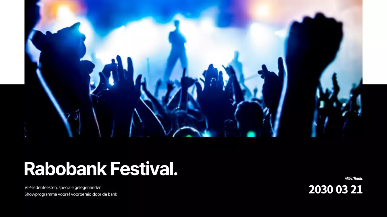 Een eenvoudige zwart-wit festivalsetlist