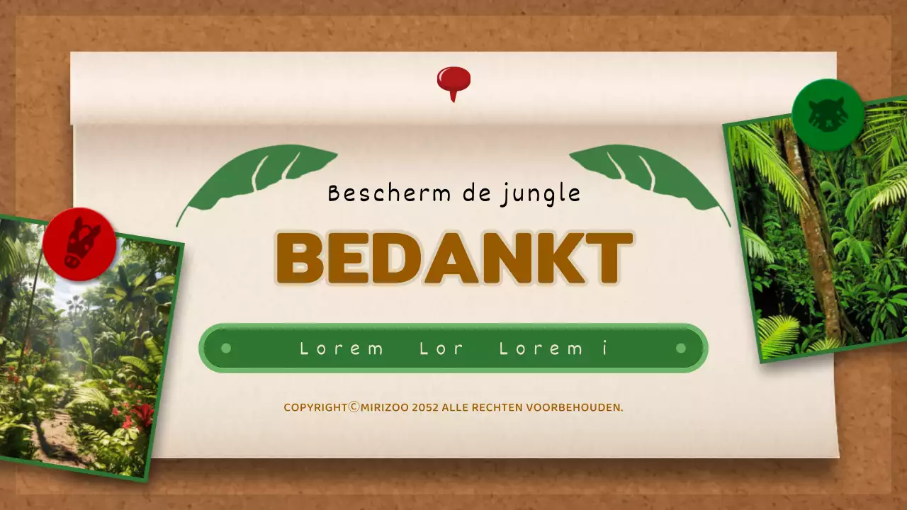 Bruin en Groen Memobord Concept Jungle Verhaal