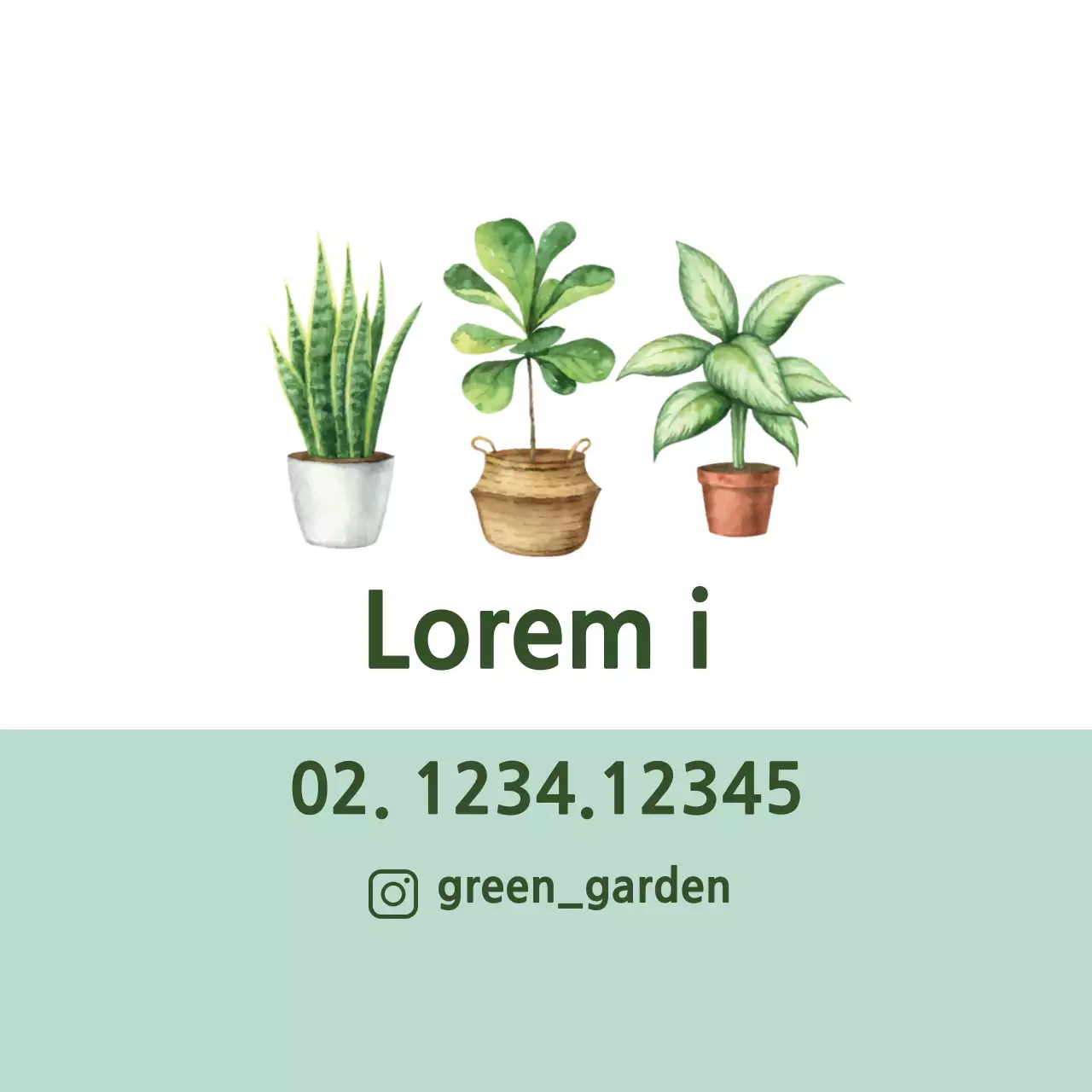 Label kebun raya yang rapi dengan ilustrasi hijau