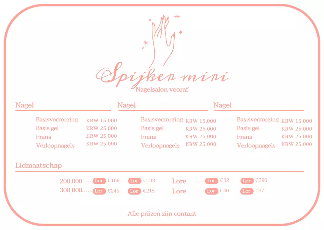 Roze eenvoudige nagel salon menu bord Acryl stand voor nagel salon