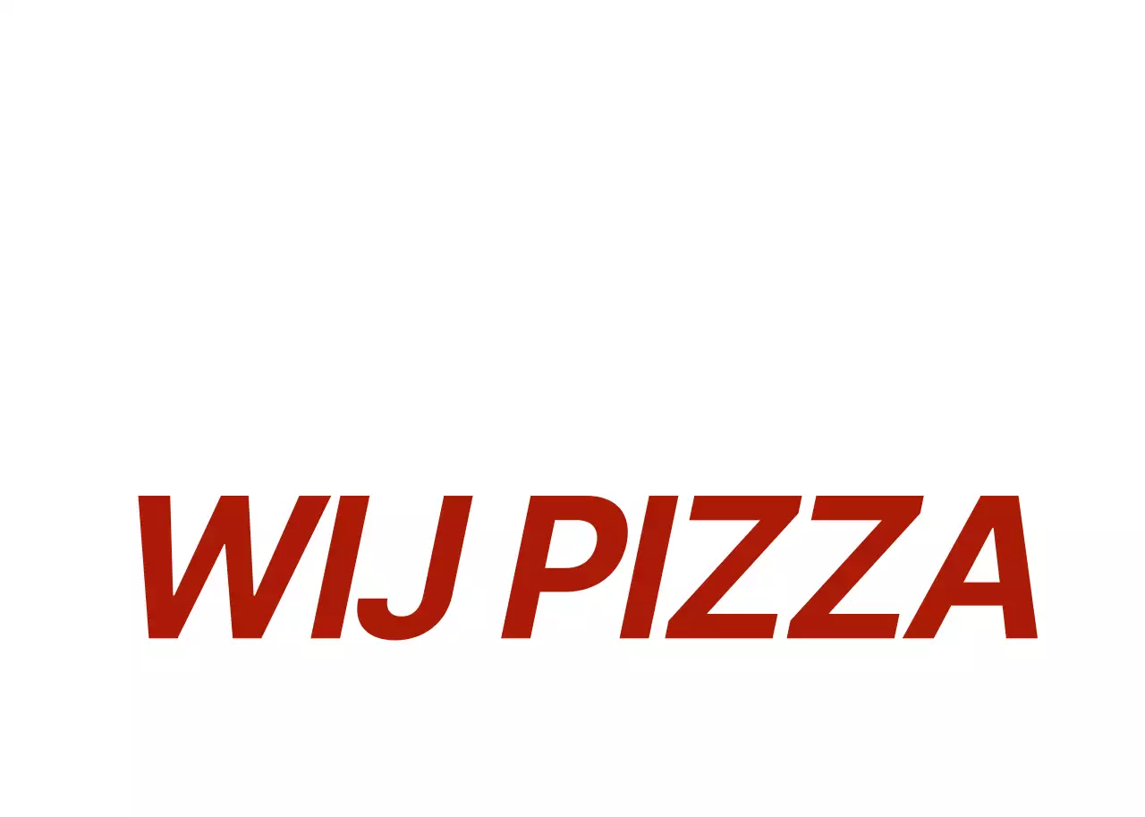 Geïllustreerd concept pizzeria-logo in wit en rood
