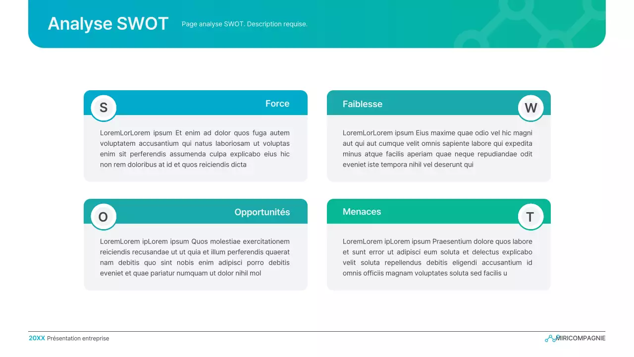 Présentation d'entreprise simple en dégradé de bleu clair et de vert