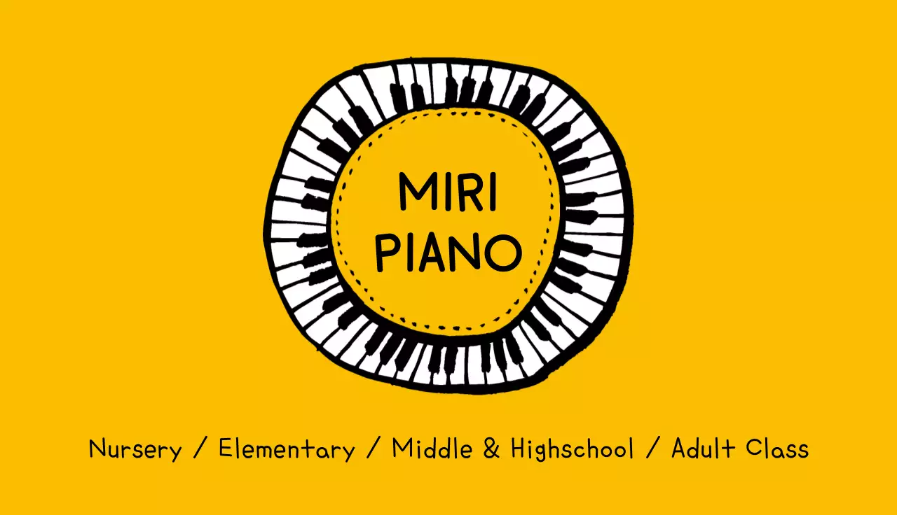 Yellow Minimal Piano Business Card