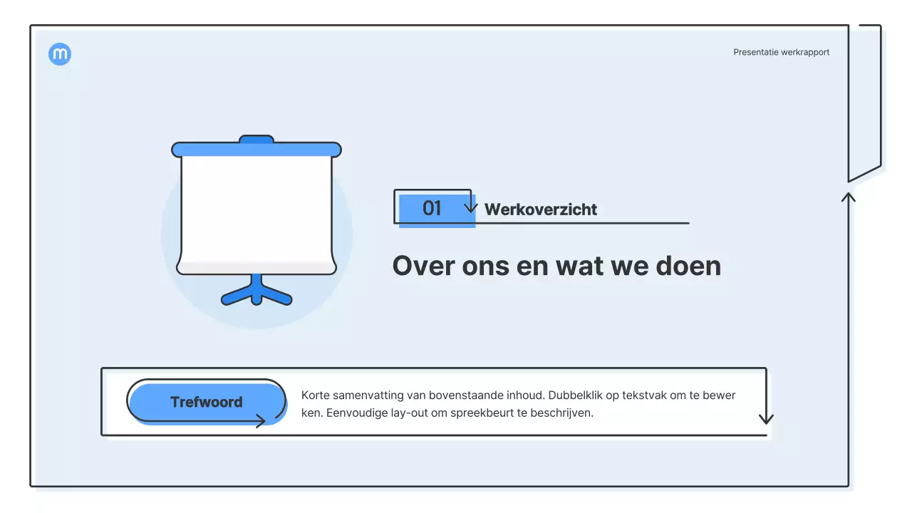 Puntvormen met lichtblauwe pijlen zakelijke presentatieset
