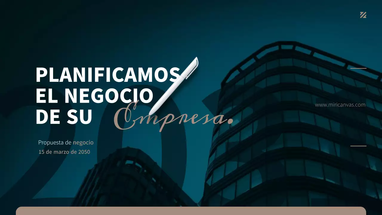 Propuesta de negocio sencilla en turquesa y marrón