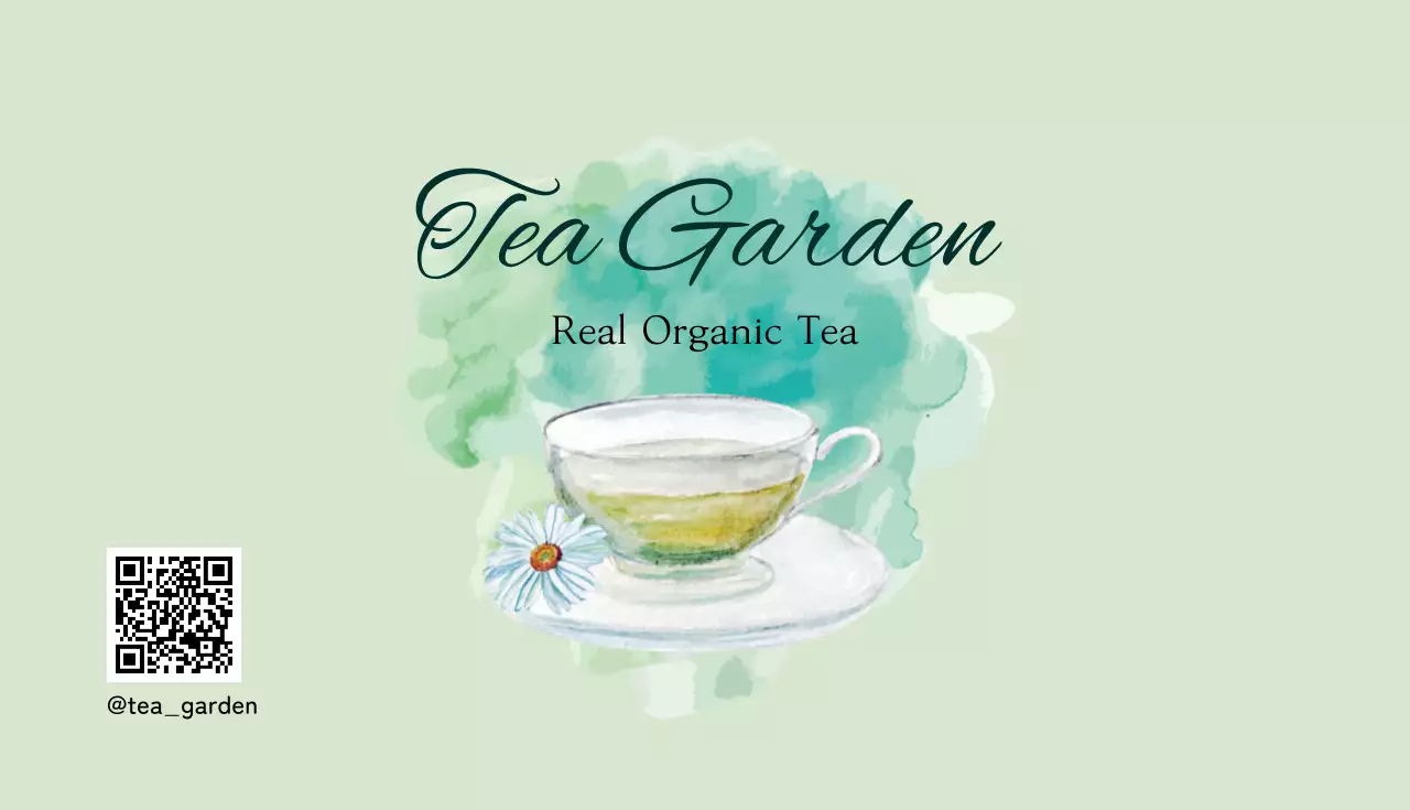 緑 オーガニック ティー スタンプカード 名刺