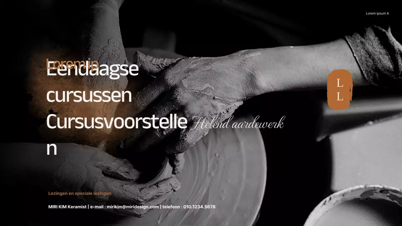 Eendaagse keramiekles met een traditionele uitstraling in beige en bruin