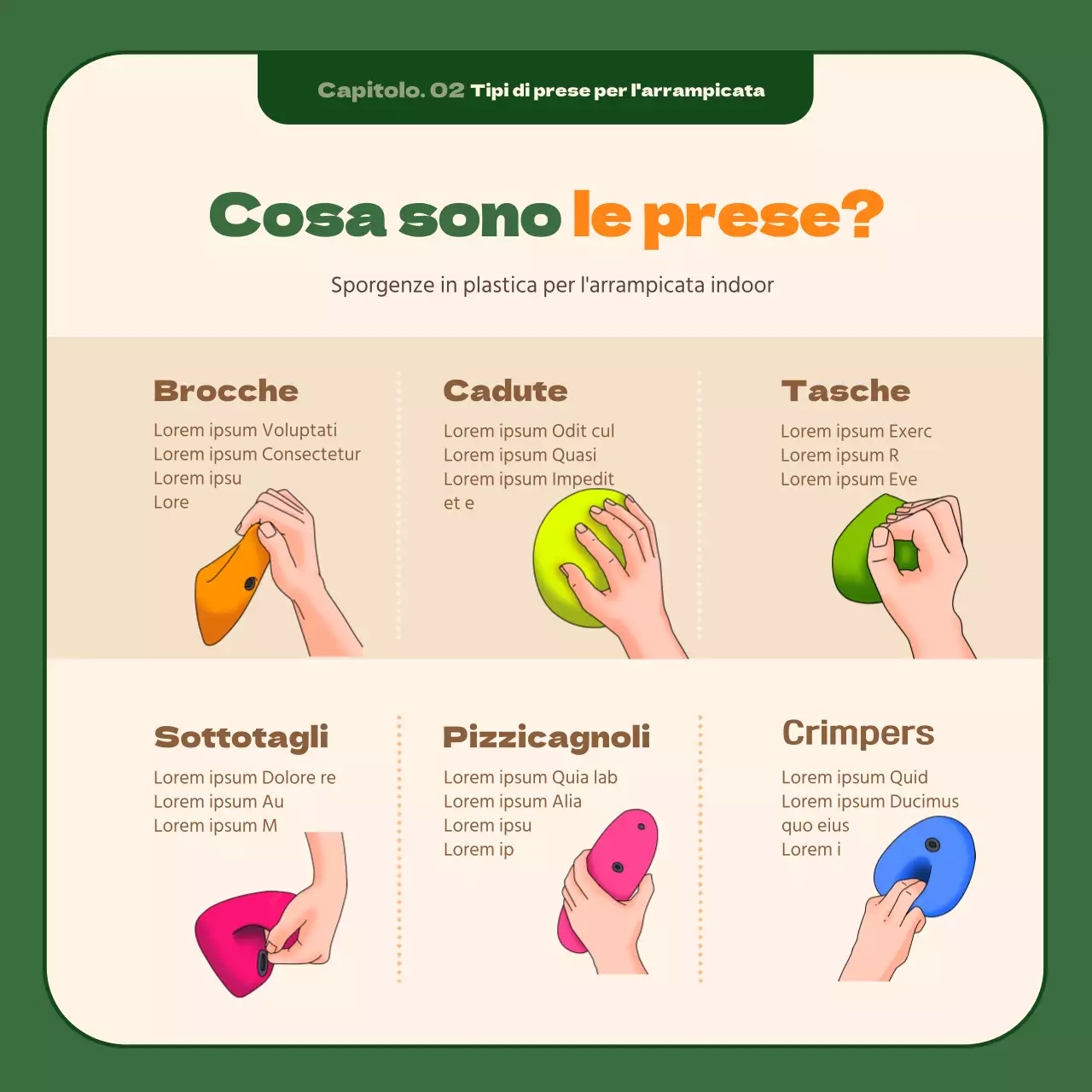 Il miglior hobby dell'arrampicata del 21° secolo, incorniciato in un rilassante sfondo verde scuro
