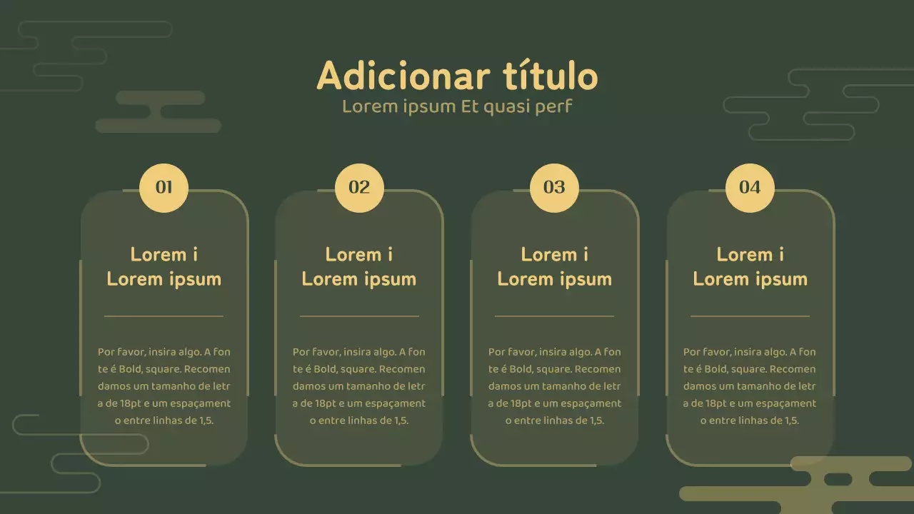 Quadro verde e amarelo de listagem de conteúdos de conceitos tradicionais coreanos