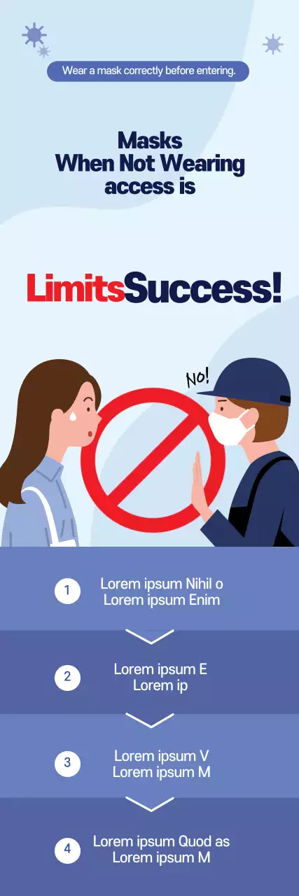 Blue illustrations provide a clear guide to coronavirus prevention