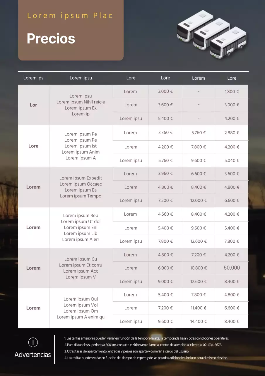 Autobuses chárter en tonos marrones