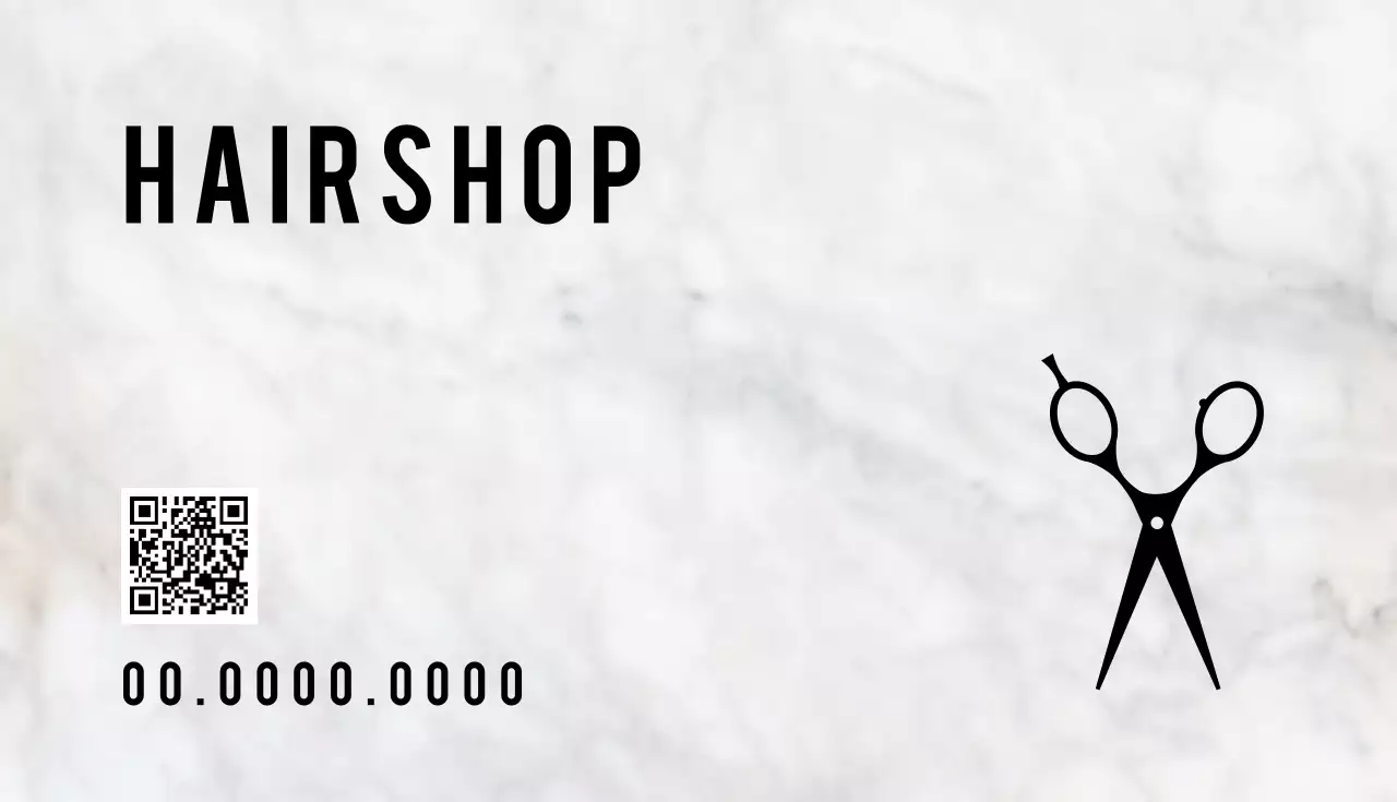 白黒 シンプル 美容室 看板 名刺