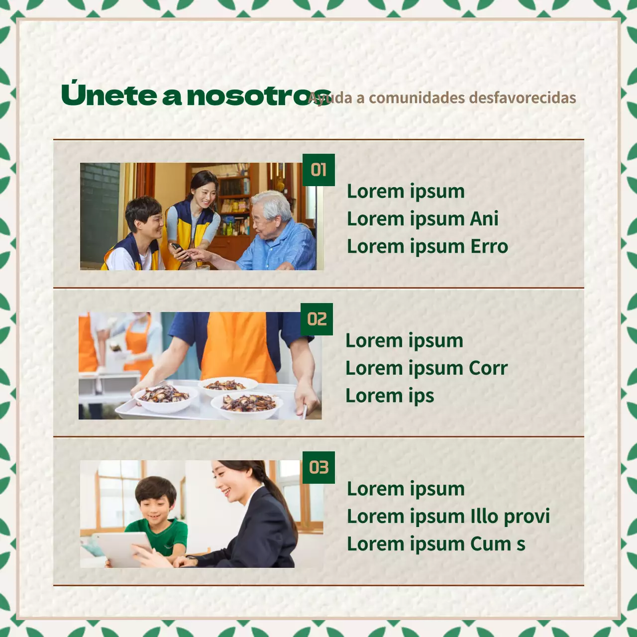 Promover la responsabilidad social de las empresas con texturas verdes y marrones