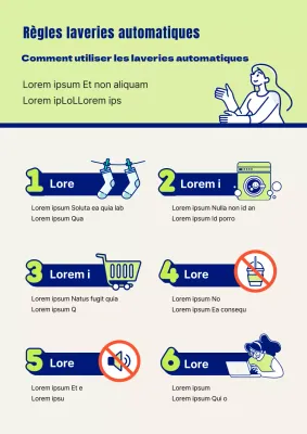 Laverie graphique avec des numéros verts et bleus