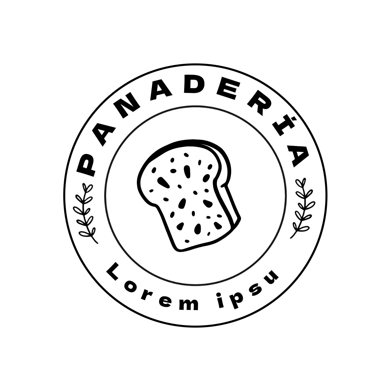 Posavasos negro con ilustración de una panadería