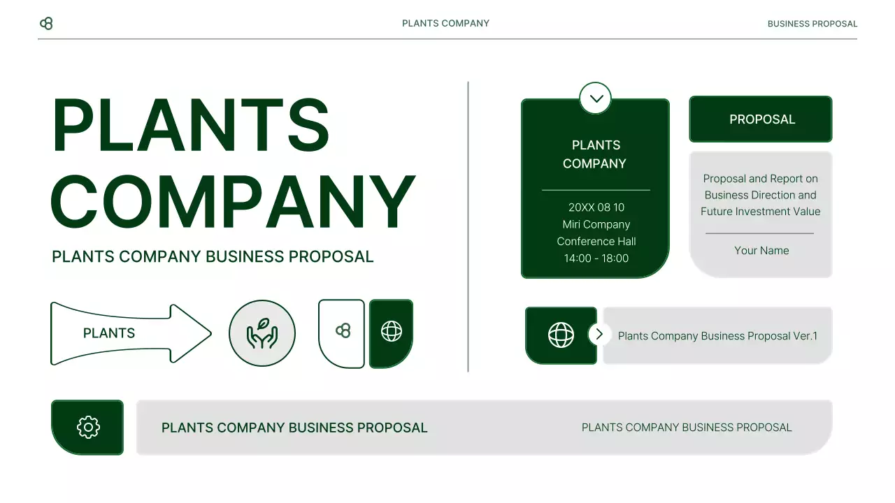 Business business proposal in white and green natural leaf concept