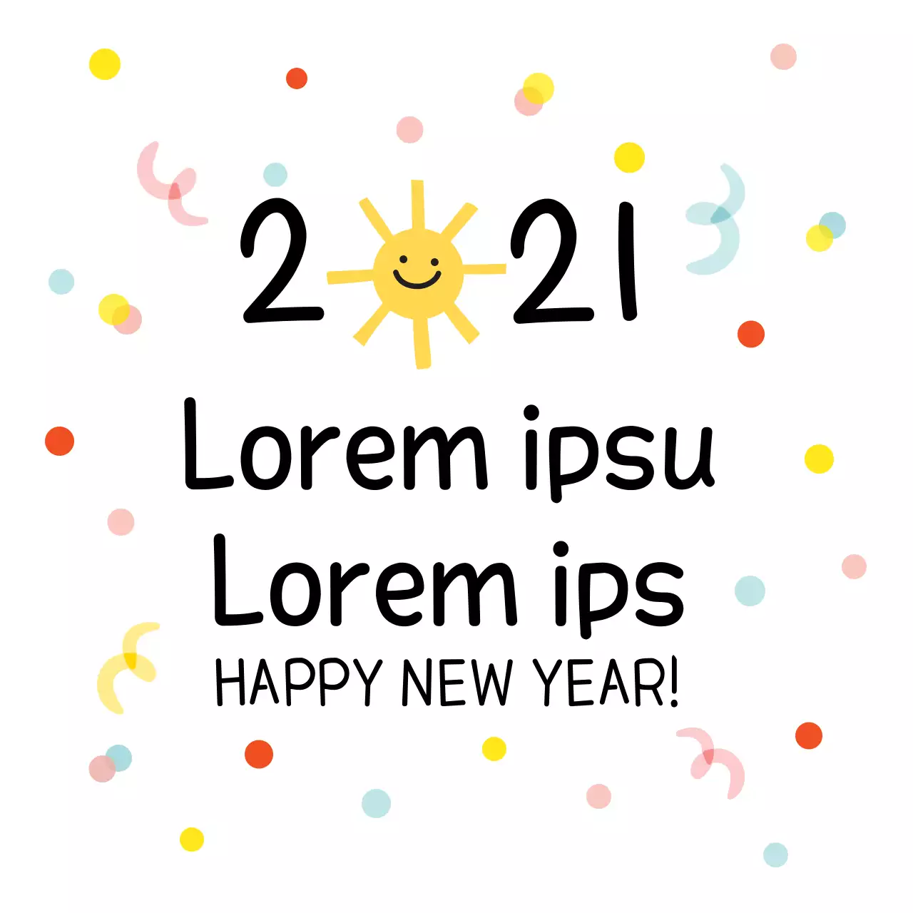 Label Ucapan Selamat Tahun Baru Bergambar Kuning