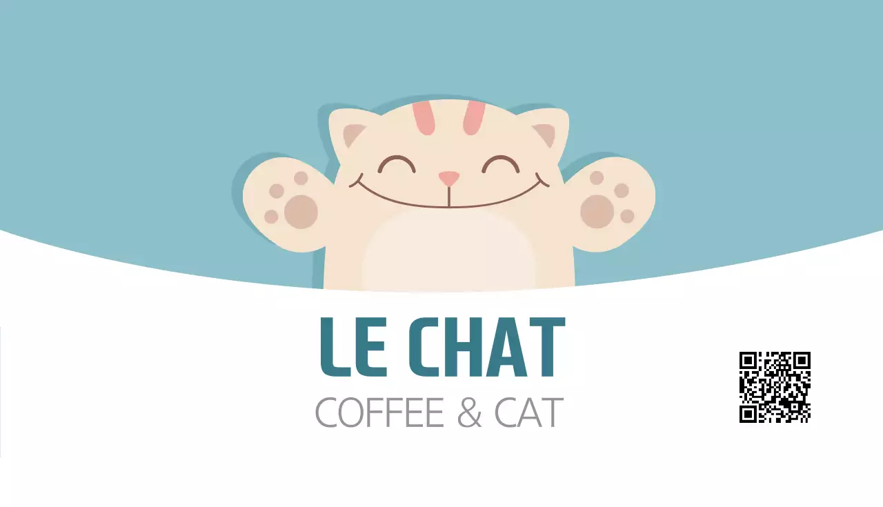 水色 かわいい コーヒー カード 名刺