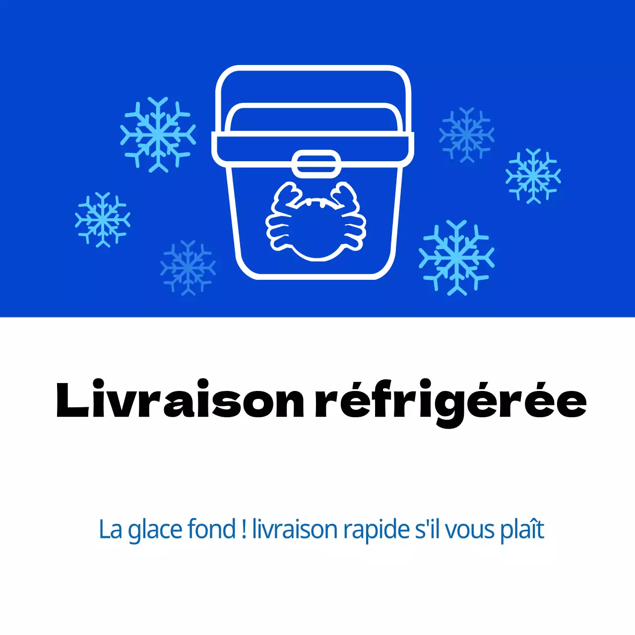 Livraison réfrigérée de fruits de mer