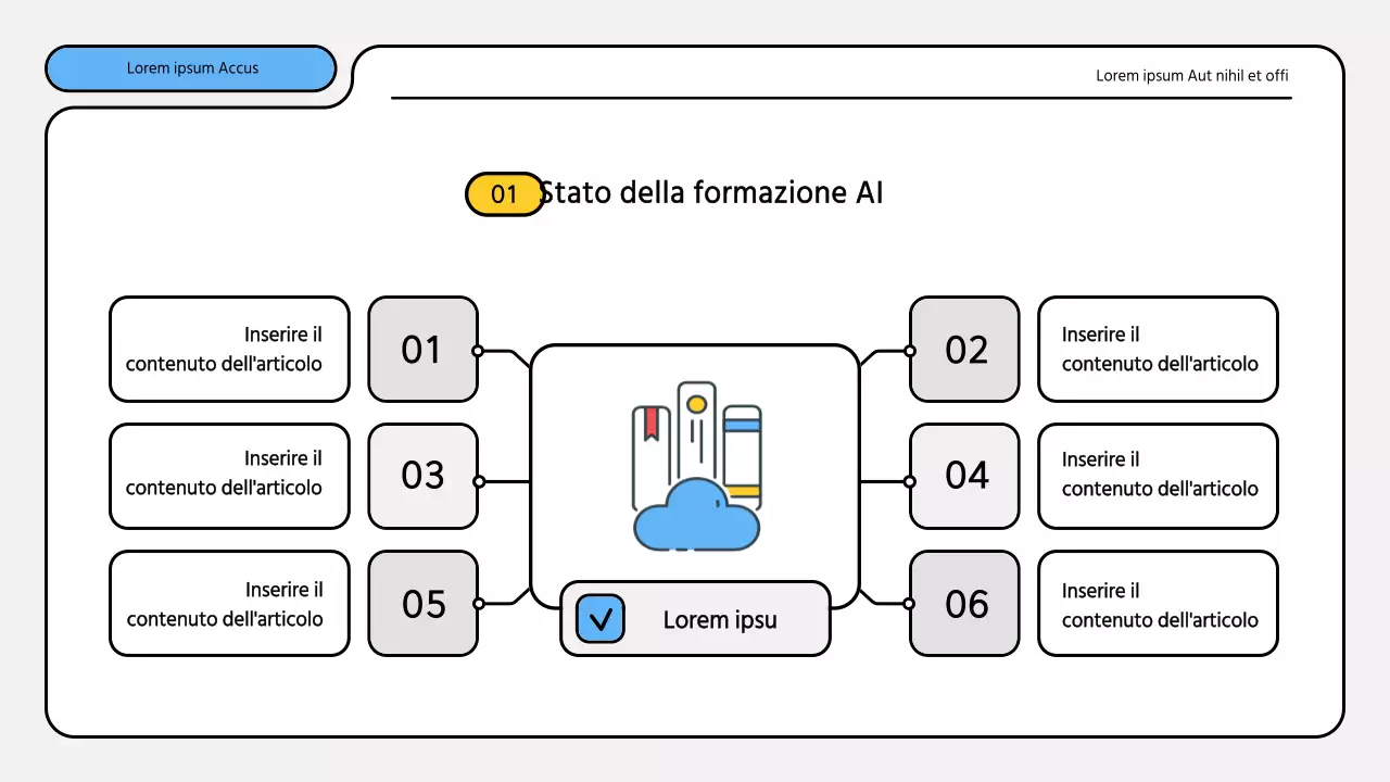 Kit di presentazione dei rapporti di formazione ordinati in blu e giallo