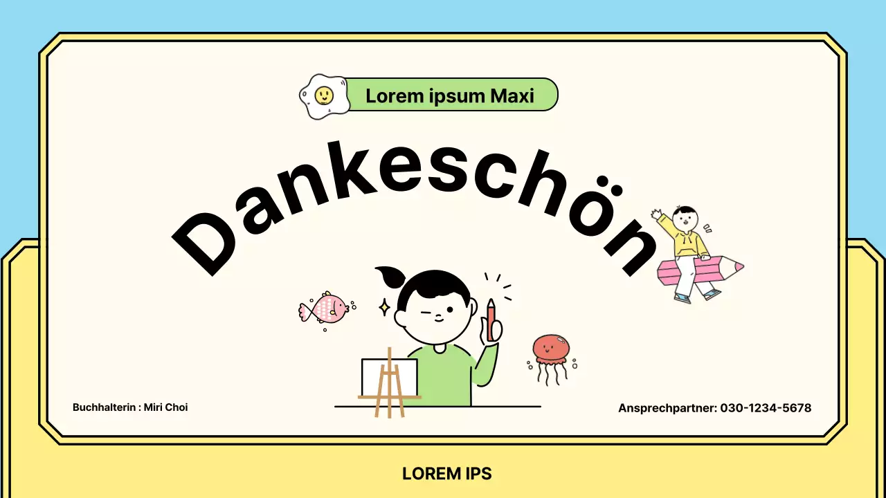 Ausstellungsvorschlag für Kinder mit bunten, einfachen und niedlichen Illustrationen