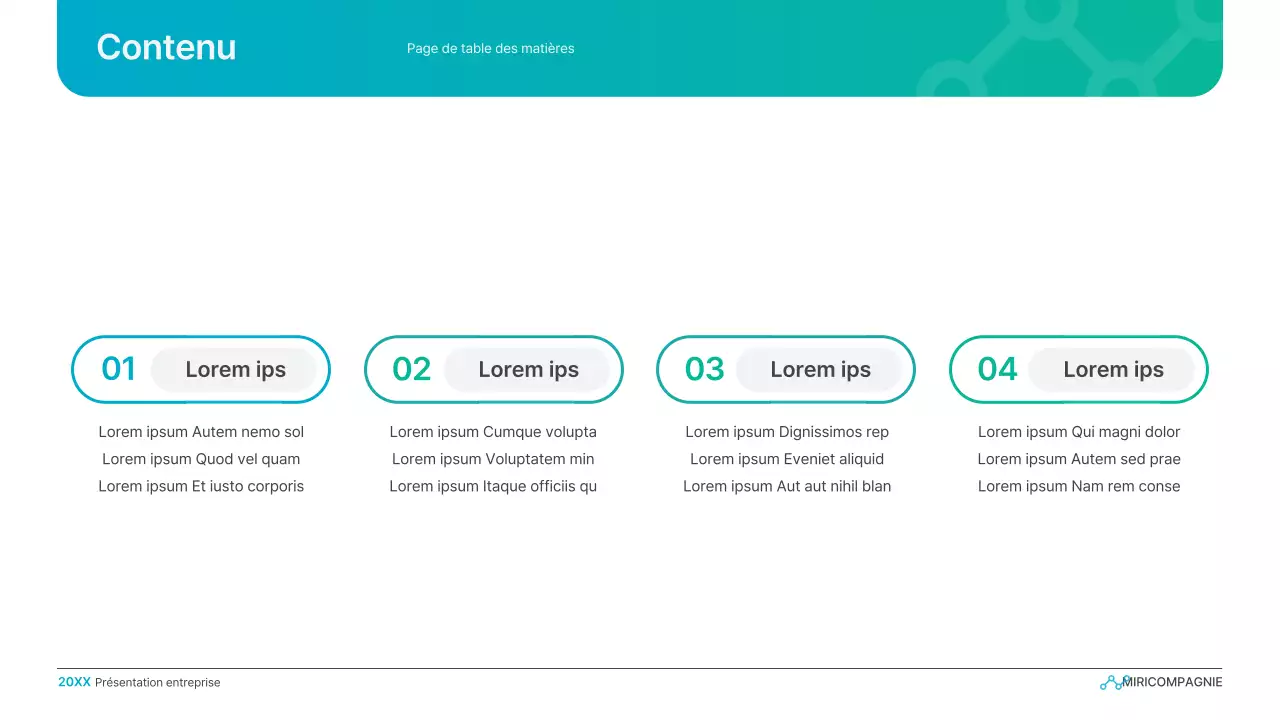 Présentation d'entreprise simple en dégradé de bleu clair et de vert