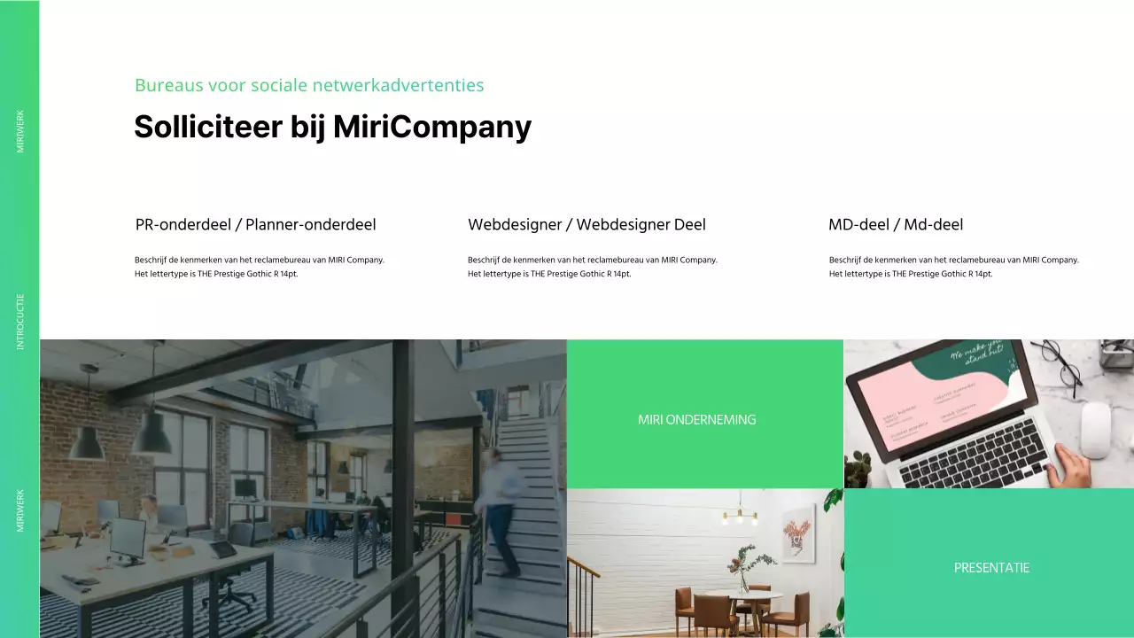 Groen en wit reclamebureau briefhoofd