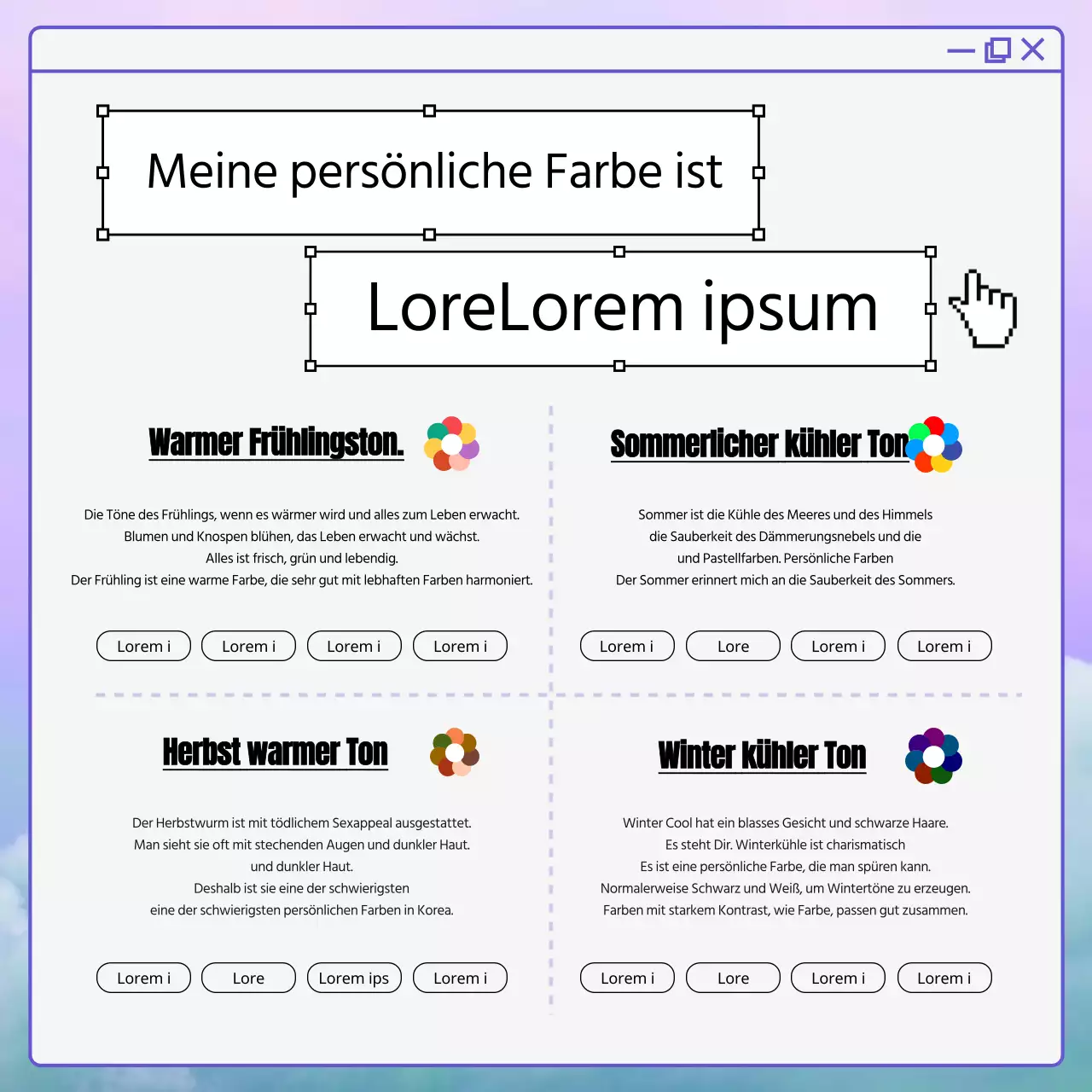 Einführung von Lila als persönliche Trendfarbe