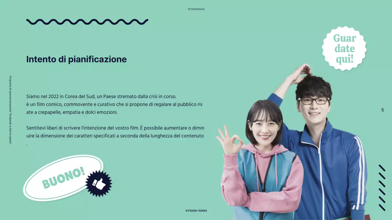 Proposta di sponsorizzazione pubblicitaria di un film colorato