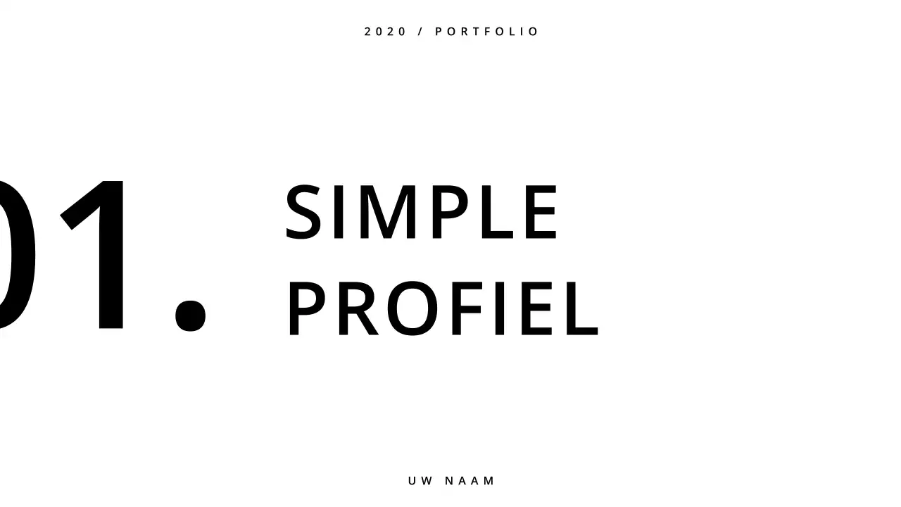 Een eenvoudige portfolio in wit en zwart