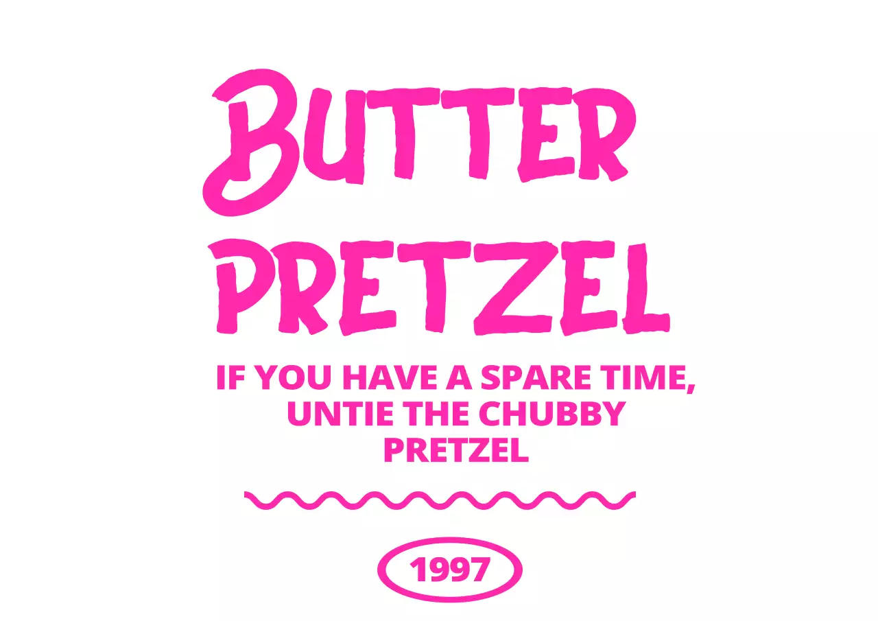 ホットピンク色の英語テキストで構成されたデザートショップの販促用