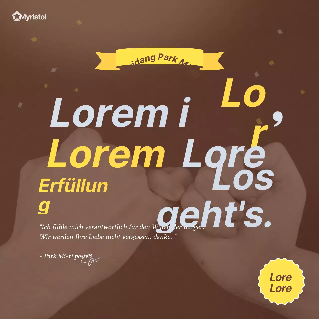 Braun Gelb Sauberer Textzentriert Lokalwahlen gewinnt Soziale Medien