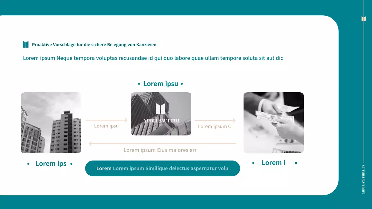Professionelles Angebot einer Anwaltskanzlei mit einem einfachen türkisfarbenen Thema