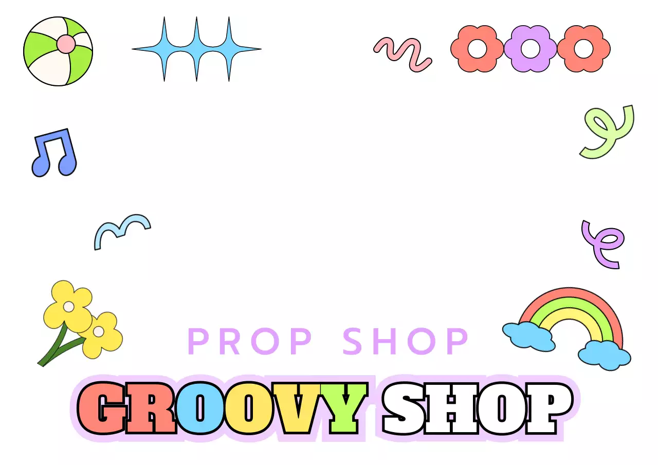 カラフルなラインイラストポップアップストア