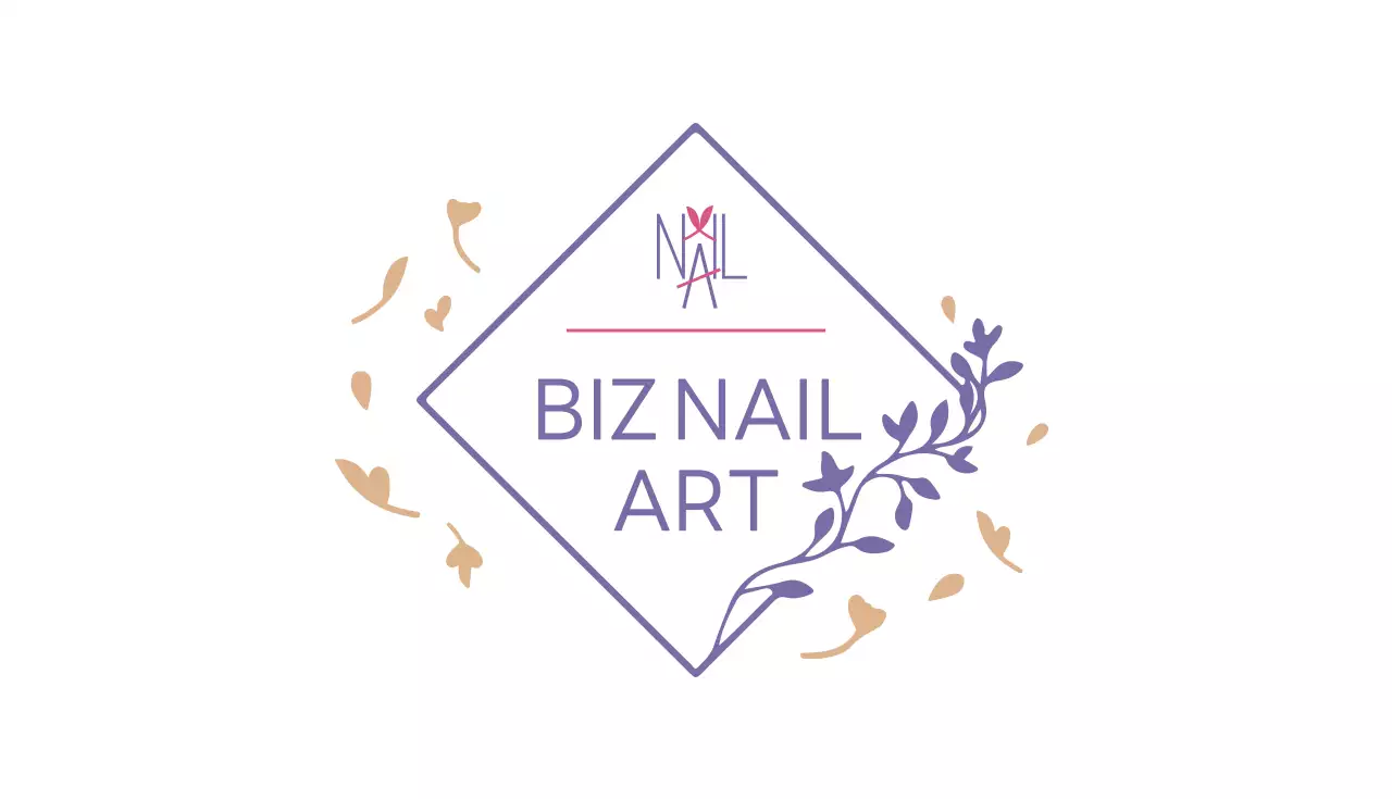 紫 上品 ネイル 名刺