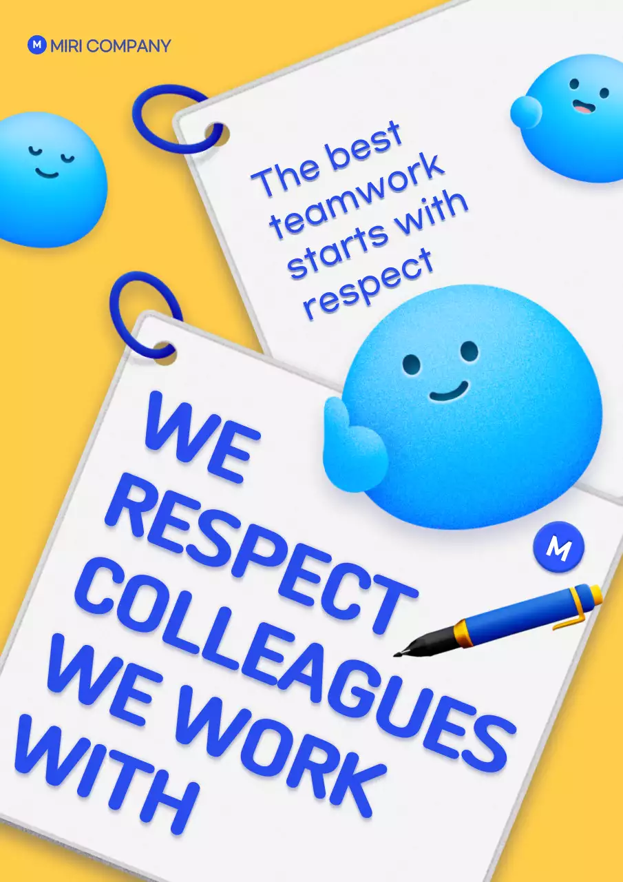 노란색 모던 팀워크 홍보 포스터