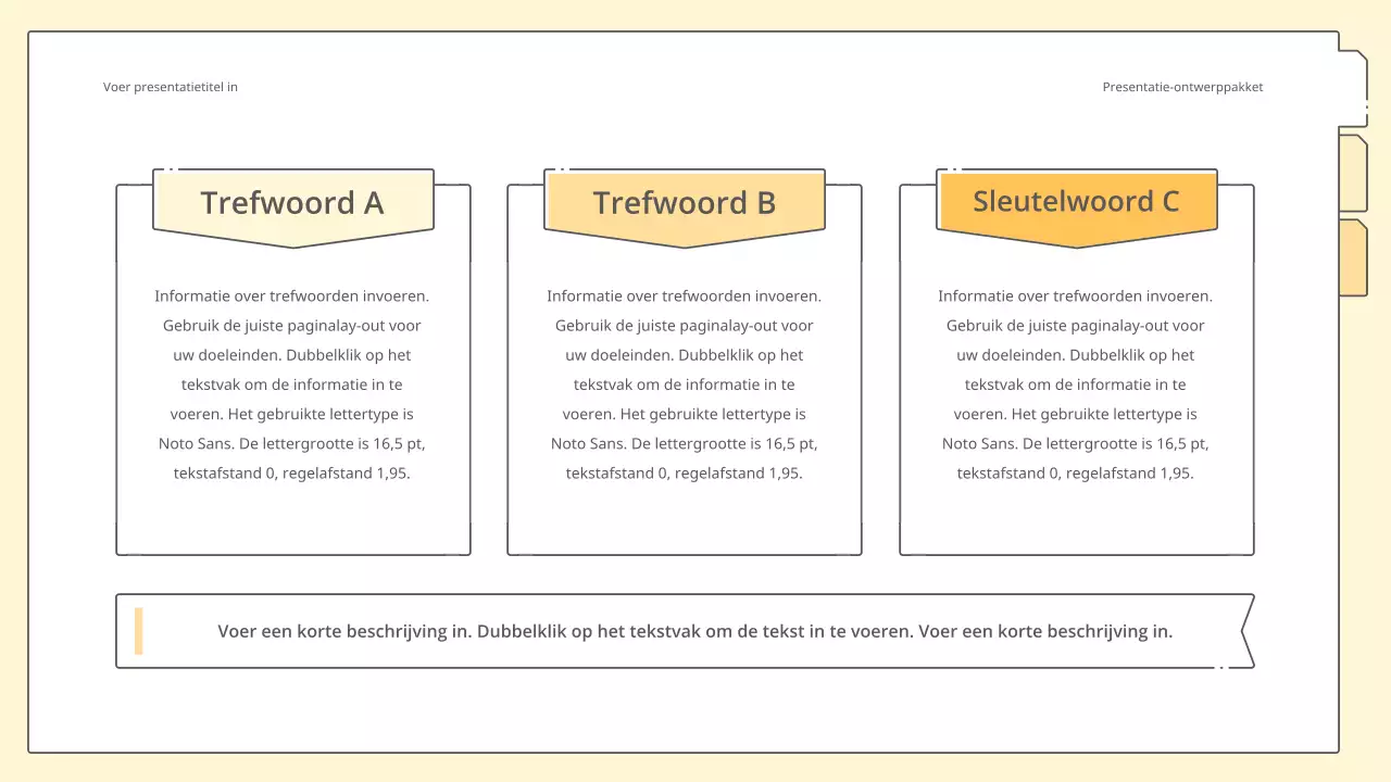 Strakke en eenvoudige presentatieset in geel