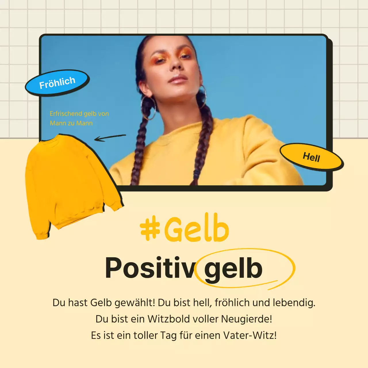 Der psychologische Test von orangefarbenen und beigen T-Shirts