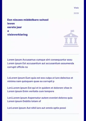 Een eenvoudige conceptuele visieverklaring in marineblauw en wit