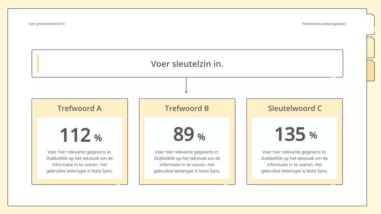 Strakke en eenvoudige presentatieset in geel