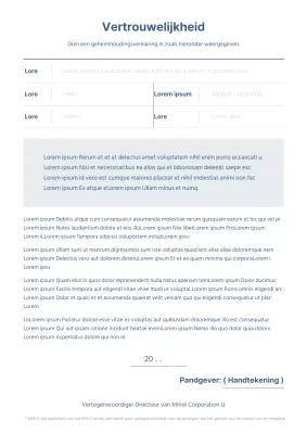 Vertrouwelijkheidsverklaring voor zakelijke documenten in lichtblauw