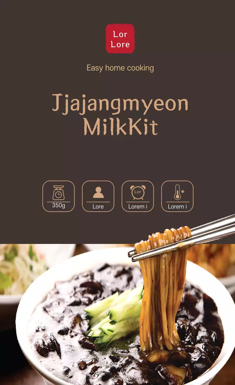 Mie Jajang CoklatFoto Stiker Resep Kit Makanan Restoran Cina