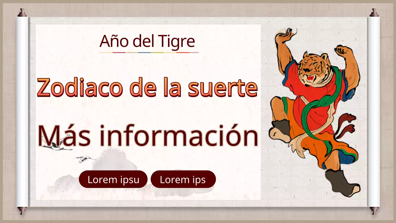 Horóscopo de Año Nuevo del Tigre en tonos beige