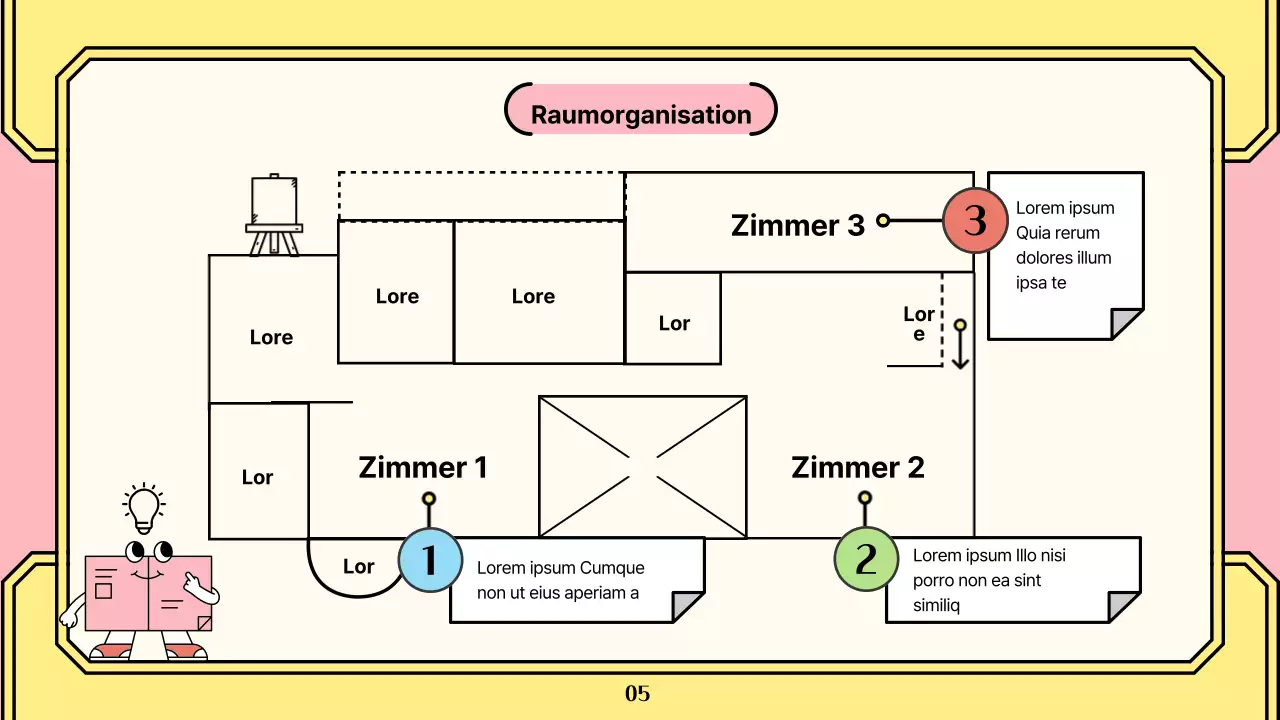 Ausstellungsvorschlag für Kinder mit bunten, einfachen und niedlichen Illustrationen