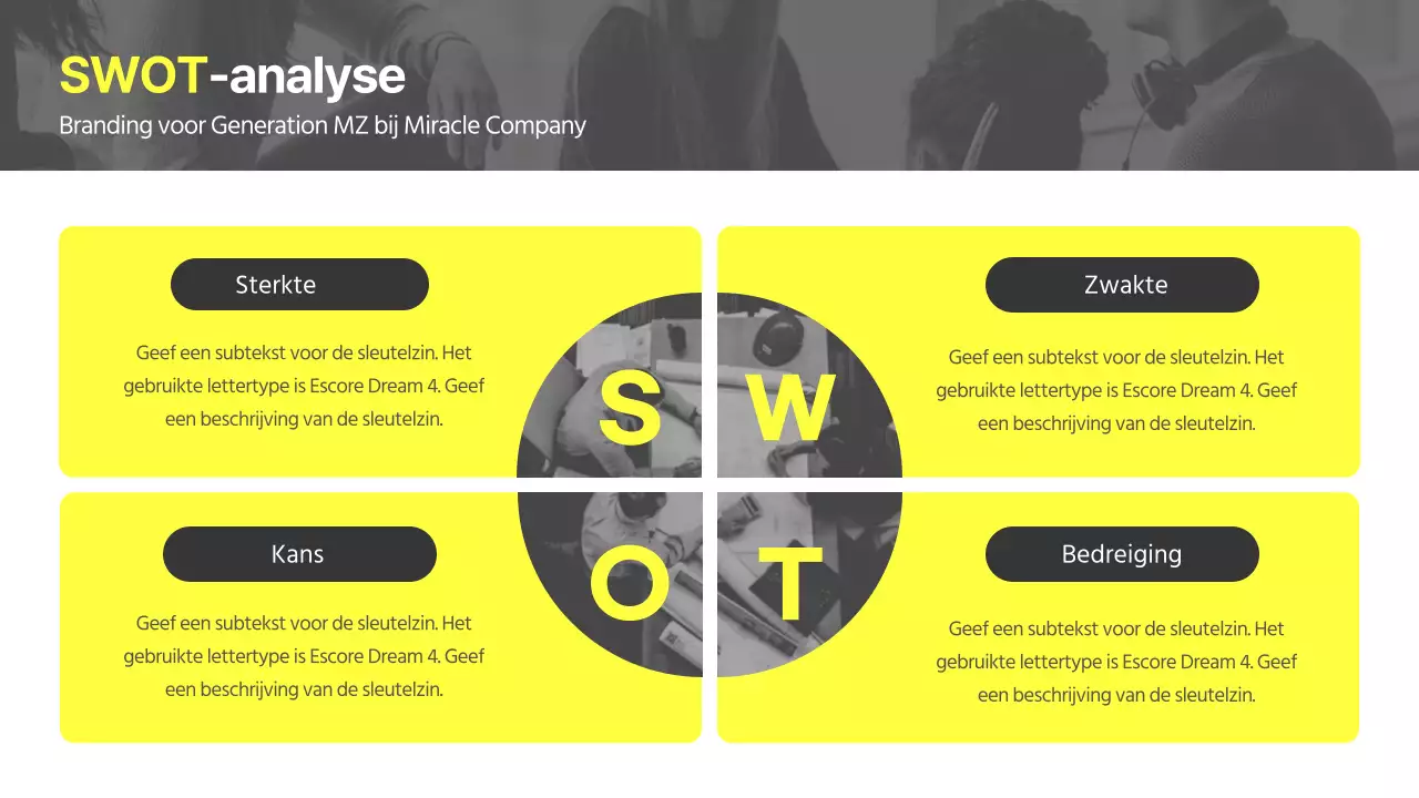 Een modern en uniek corporate branding thema in geel en grijs