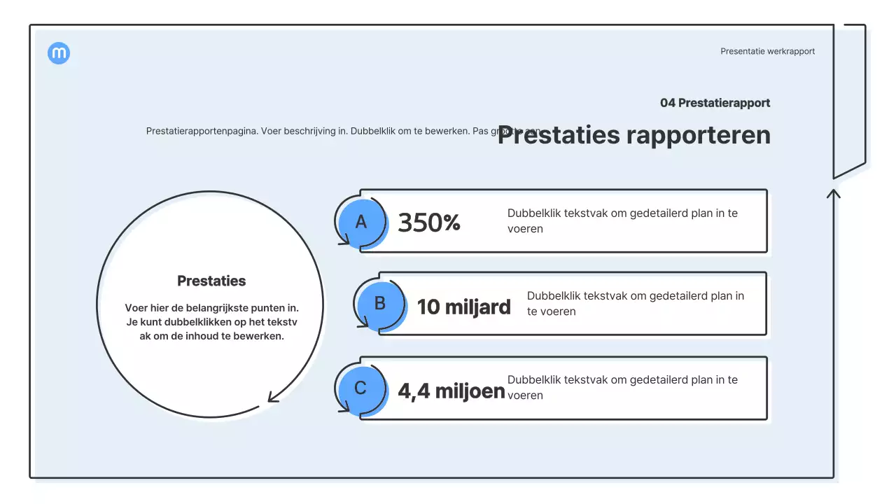 Puntvormen met lichtblauwe pijlen zakelijke presentatieset